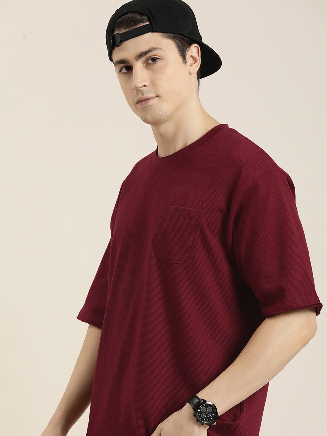 DILLINGER Men Honeycomb Structure Oversized Pocket T-shirt