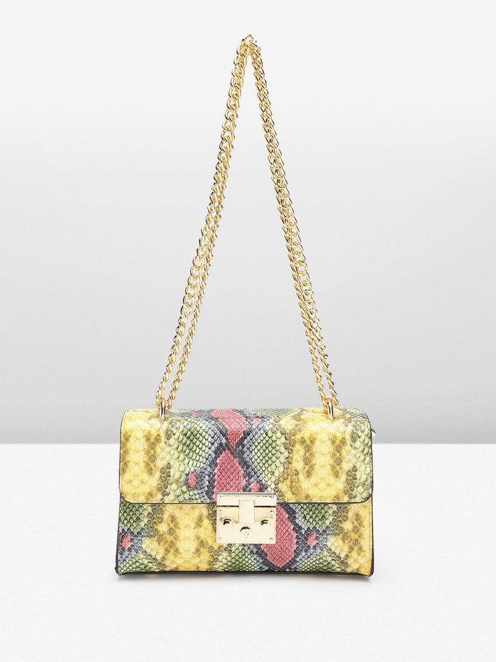 Lino Perros Snake Skin Textured Structured Sling Bag