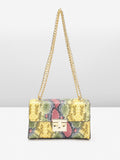 Lino Perros Snake Skin Textured Structured Sling Bag