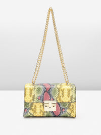 Lino Perros Snake Skin Textured Structured Sling Bag