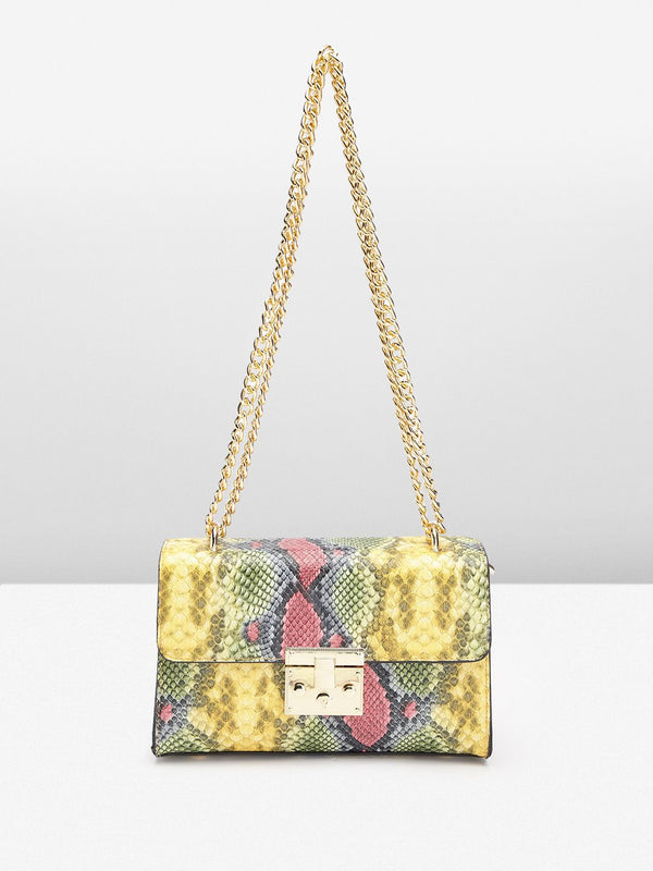Lino Perros Snake Skin Textured Structured Sling Bag