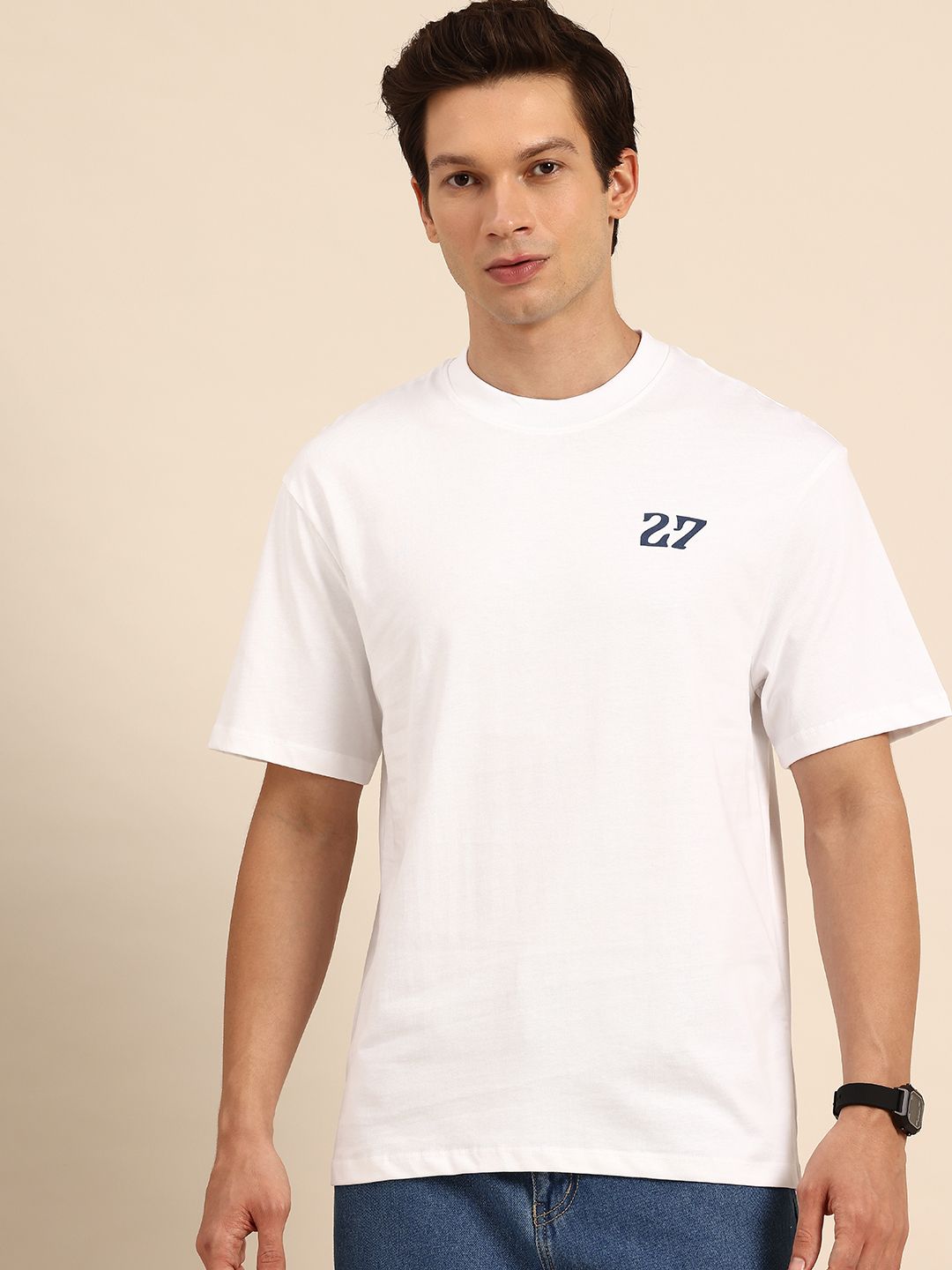 Being Human Pure Cotton Graphic Printed Relaxed Fit T-shirt