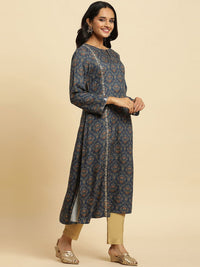 W Floral Printed A Line Kurta