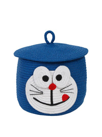 Hosta Home Kids Blue & White Cartoon Face Pure Cotton Laundry Bag
