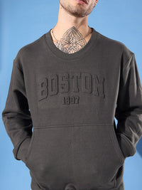 DILLINGER Men Typography Printed Oversized Sweatshirt