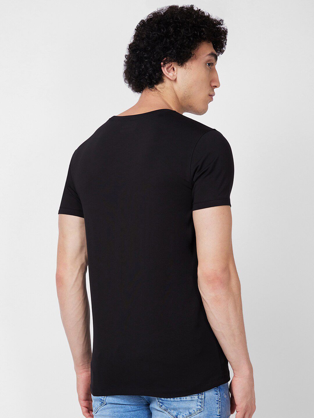 SPYKAR Printed Cotton Slim Fit T-shirt