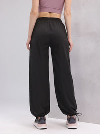 HRX by Hrithik Roshan Women Flared Lifestyle Track Pants with Toggle Hem