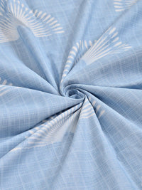 Myntra Elegant Homes Blue & White Geometric 300 TC King Bedsheet with 2 Pillow Covers
