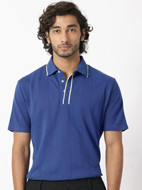 RARE RABBIT Men Cardona Polo Collar Pure Cotton Slim Fit T-Shirt