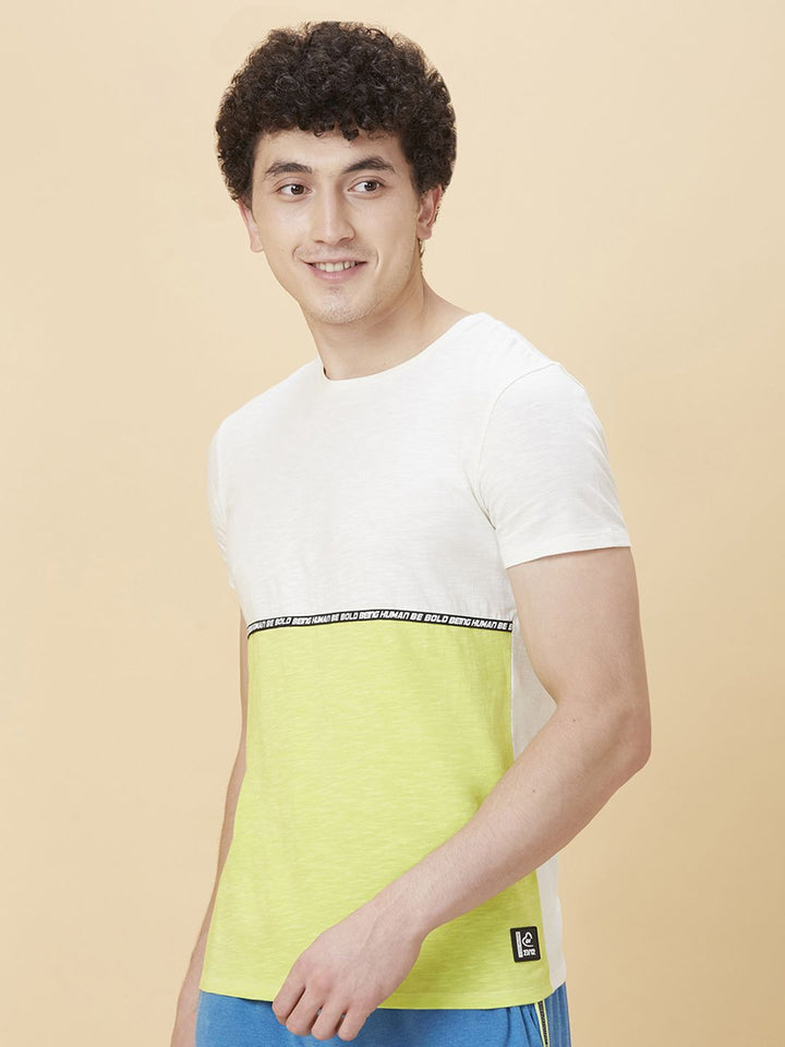Being Human Men Round Neck Colourblocked T-shirt