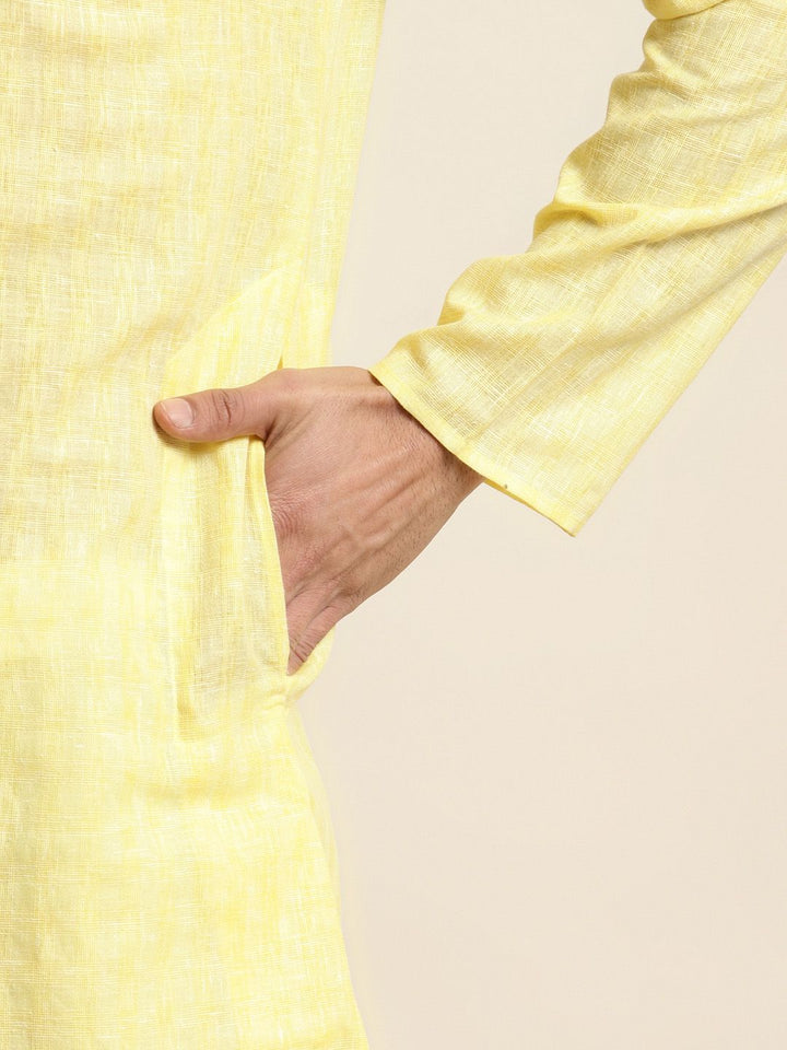 SOJANYA Kurta Linen Kapas Pejal Lelaki