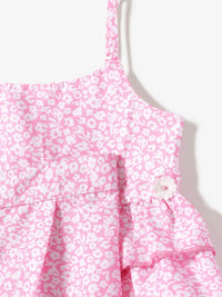 Nauti Nati Girls Floral Printed Shoulder Straps Top with Trousers