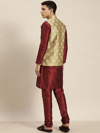 SOJANYA Men Maroon Kurta with Churidar