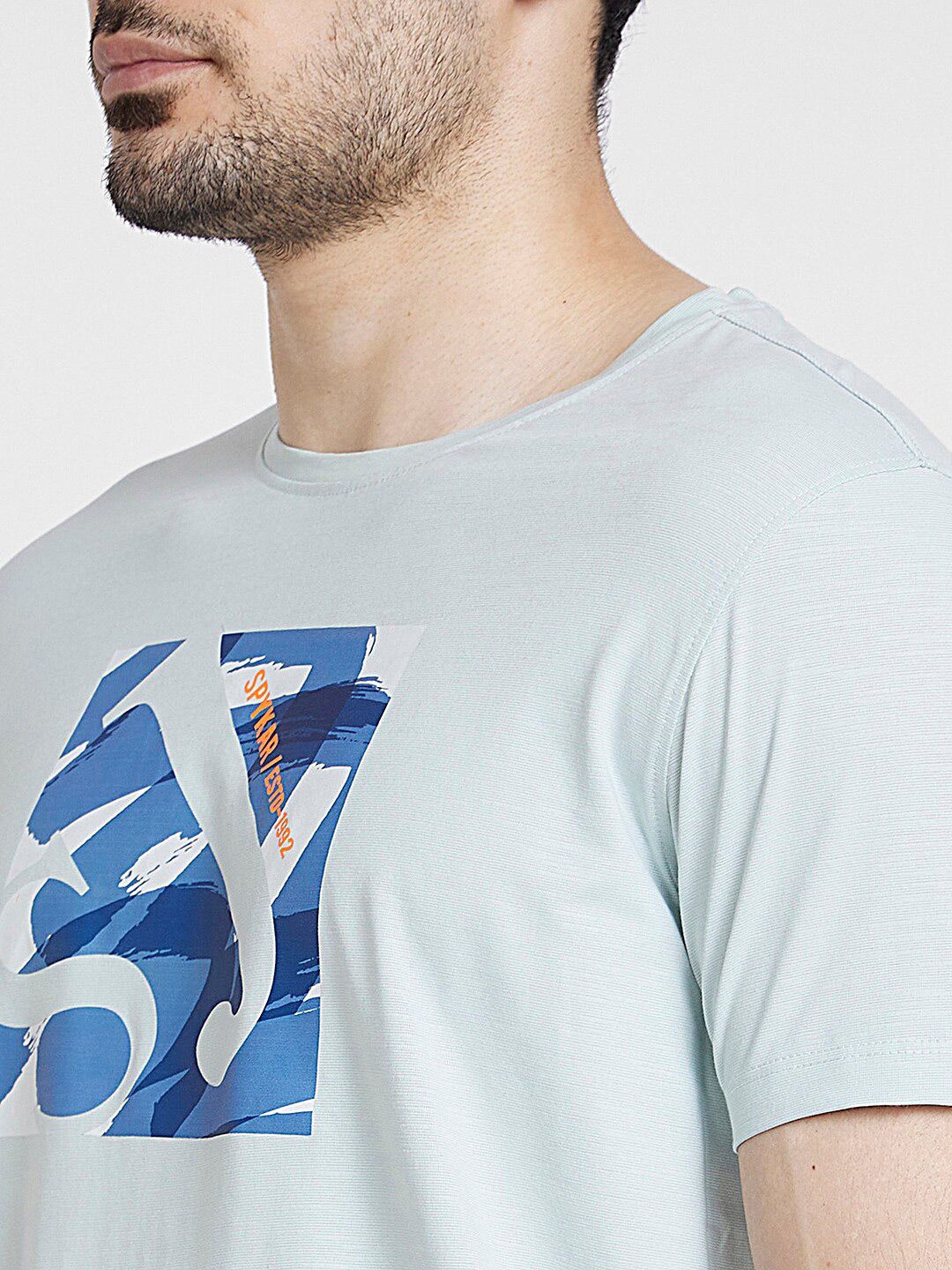 SPYKAR Typography Printed Slim Fit Cotton T-shirt