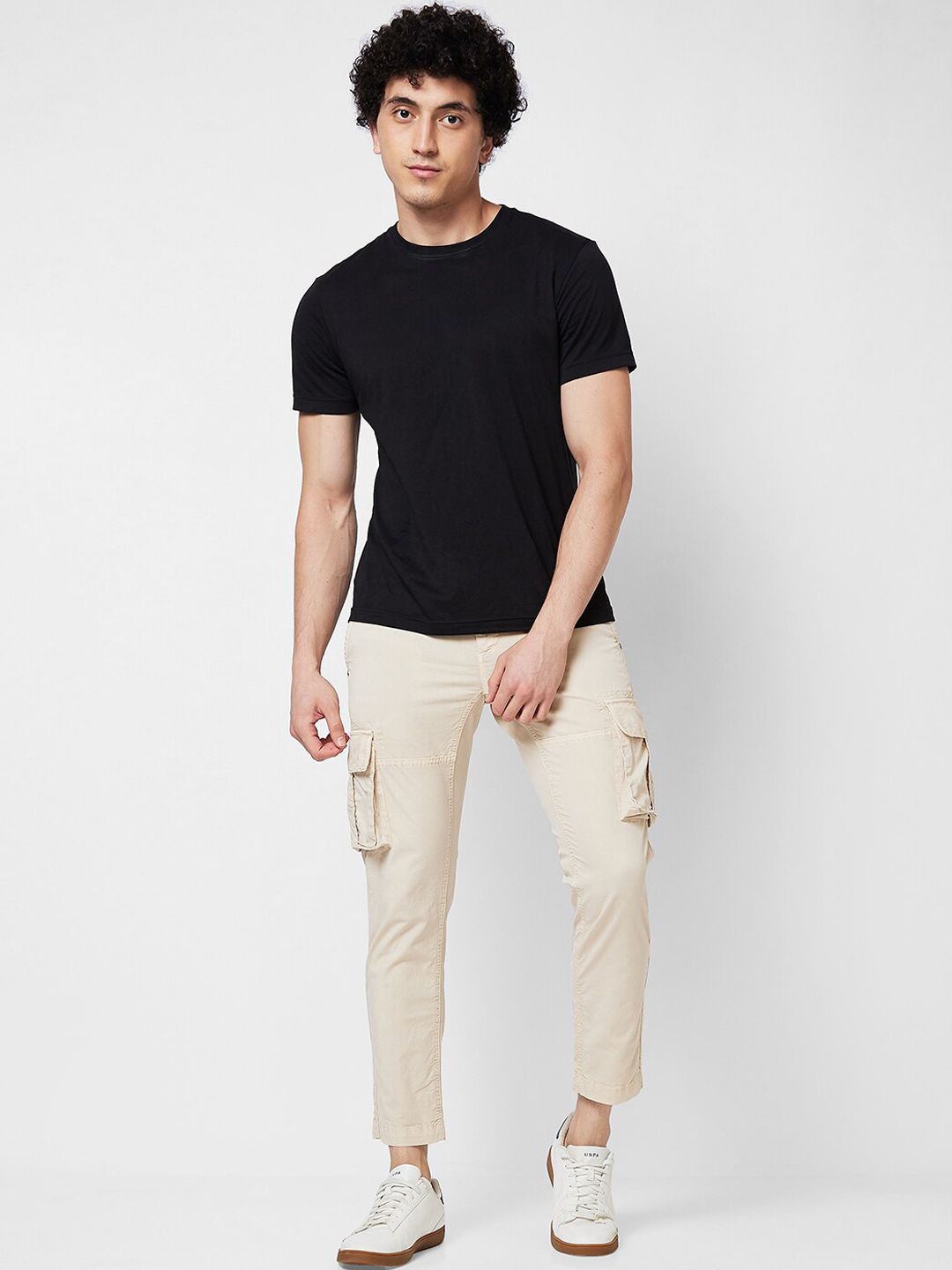 SPYKAR Men Mid Rise Regular Fit Cargos Cotton Trousers
