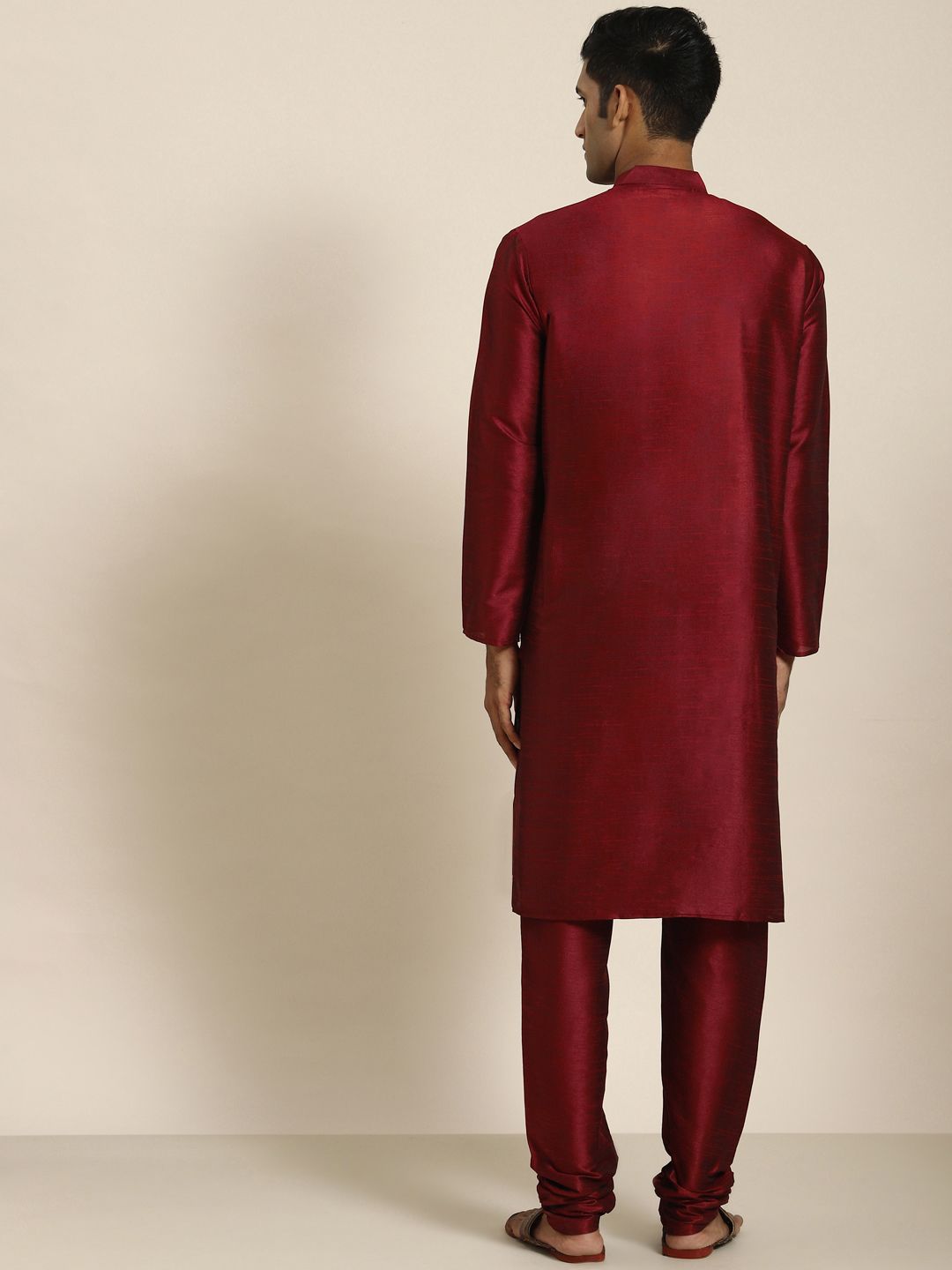 SOJANYA Men Maroon Jacquard Kurta