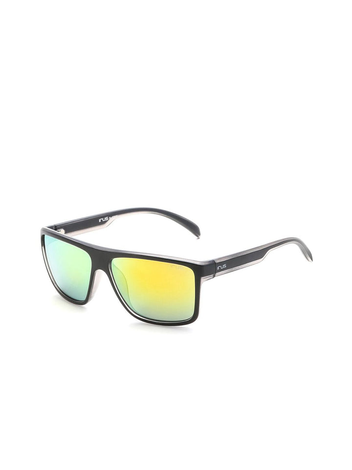 Irus oleh Idee Men Lens Kuning & Cermin mata hitam persegi hitam dengan lensa yang dilindungi UV IRS1229C1SG