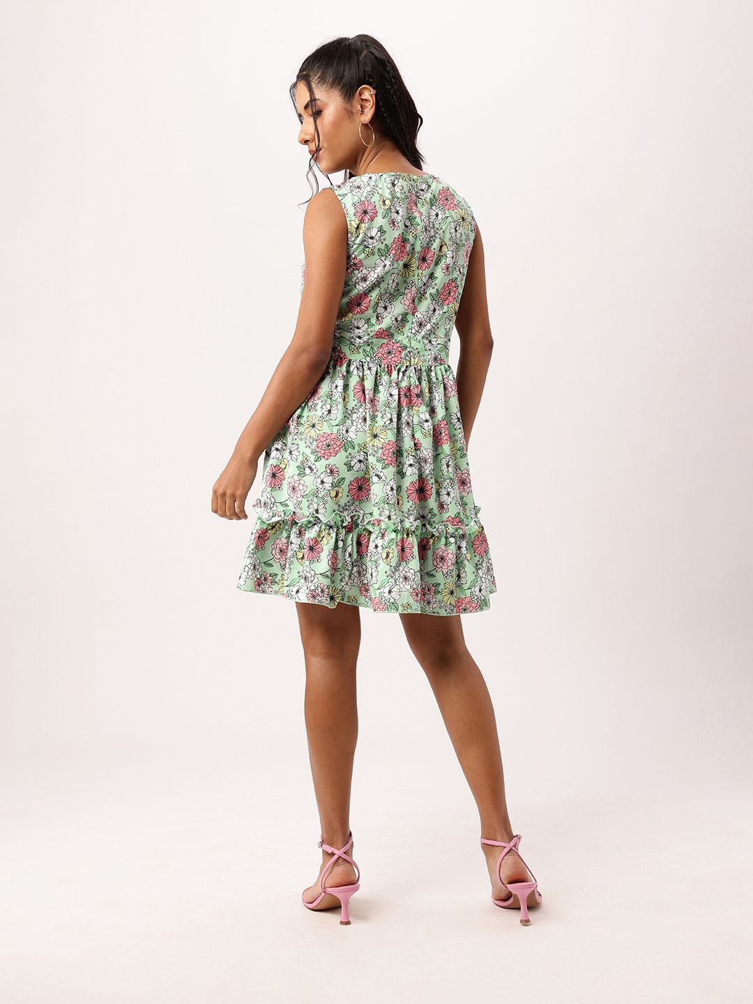 DressBerry Flaunt Your Floral Fetish A-Line Gathers Mini Dress
