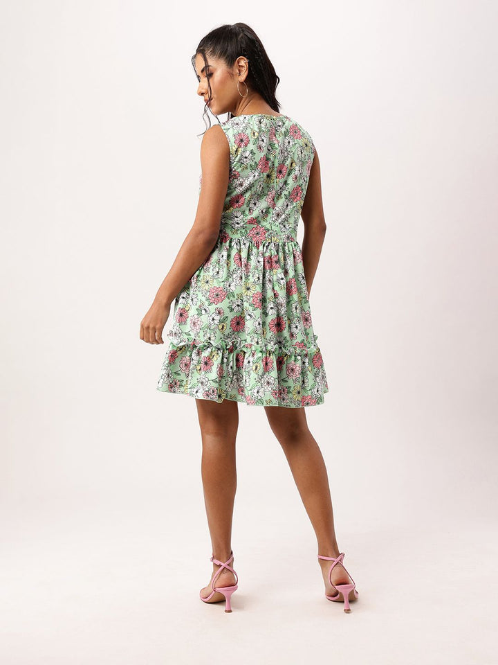 DressBerry Flaunt Your Floral Fetish A-Line Gathers Mini Dress