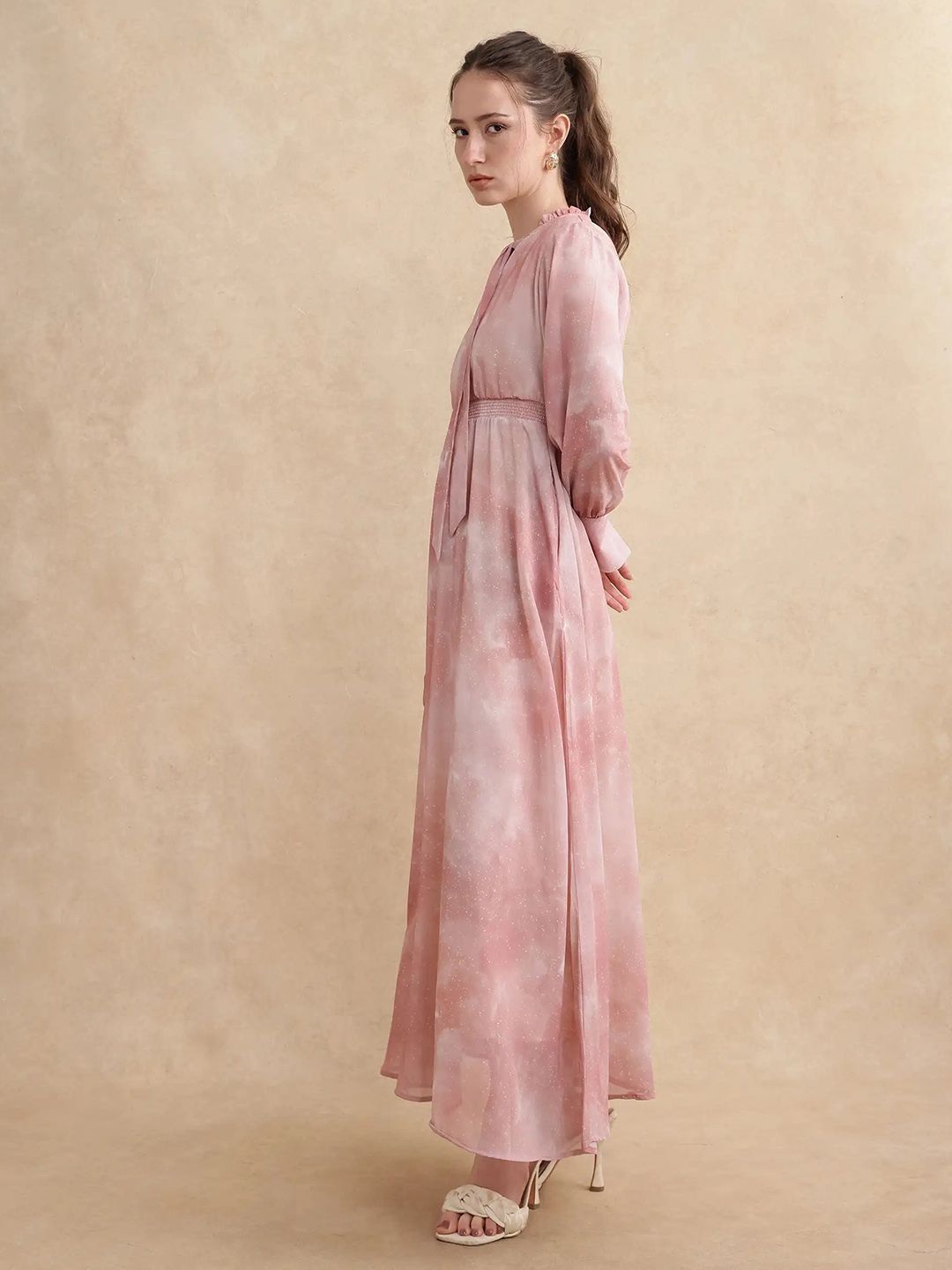 RAREISM Women LIKP PRIMARY PINK Print Fit & Flare Midi Cotton Dress