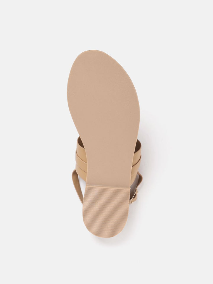 Lino Perros Metallic Detail T-Strap Flats