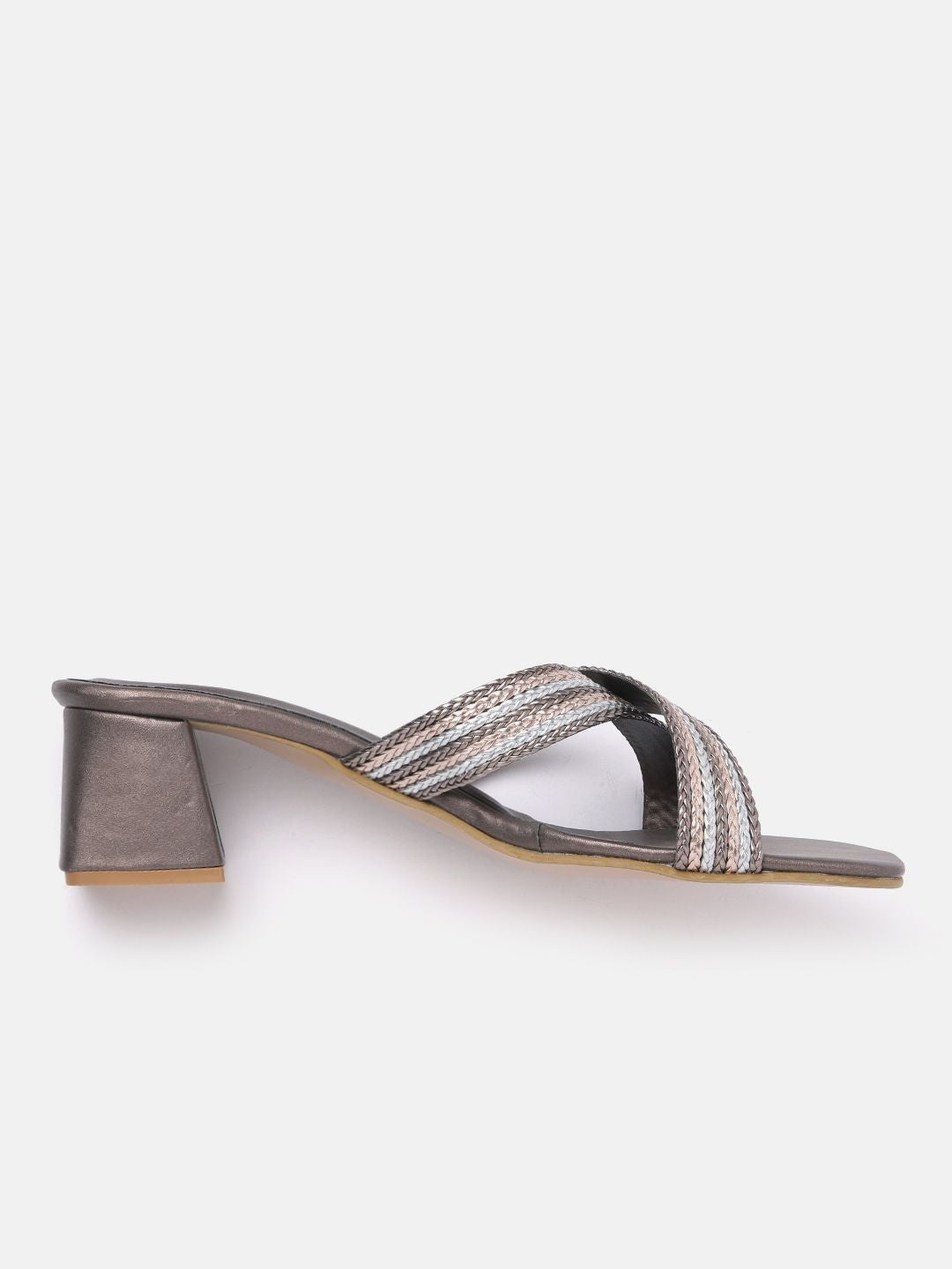 Anouk Woven Striped Block Heels