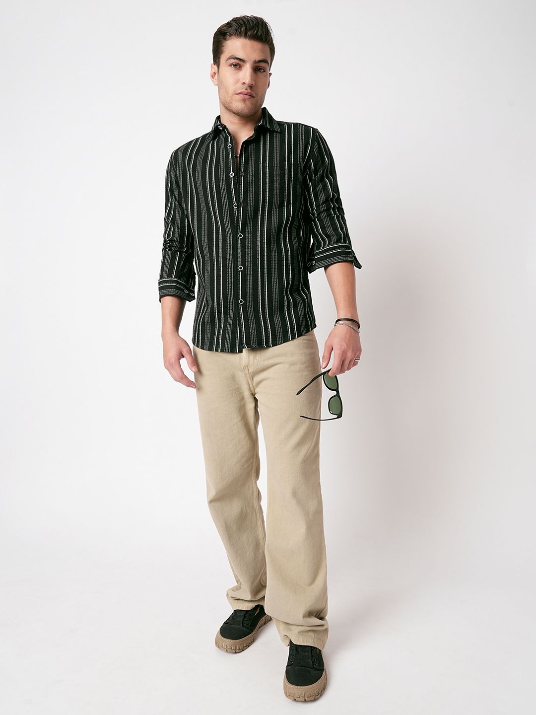 VASTRADO Men Classic Slim Fit Opaque Casual Shirt