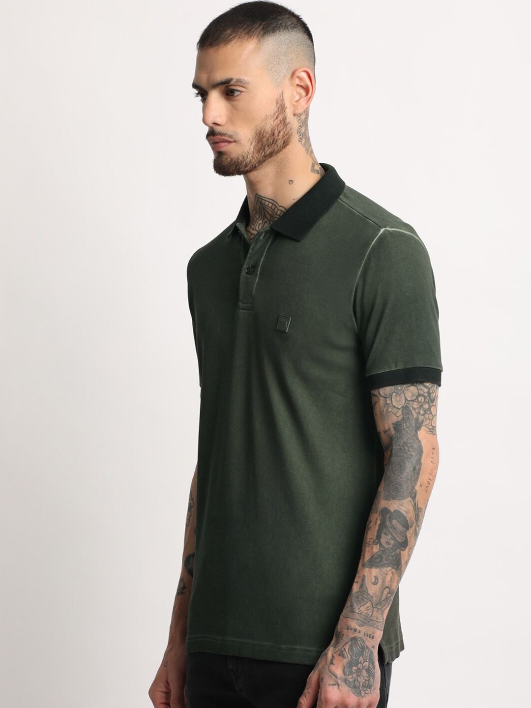 THE BEAR HOUSE Polo Collar Slim Fit Pure Cotton T-shirt