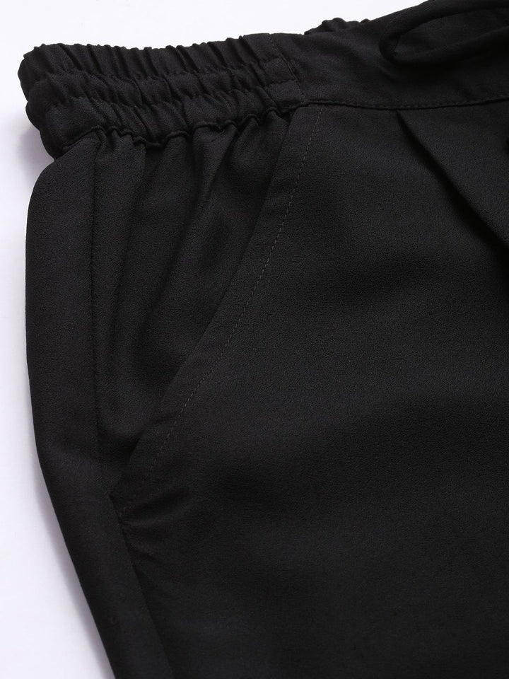 all about you Women Black Slim Fit Solid Trousers