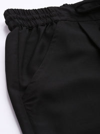all about you Women Black Slim Fit Solid Trousers