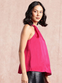all about you Satin-Finish Halter Neck Top