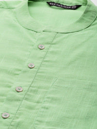 See Designs Men Green Cotton Kurta