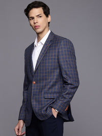 Raymond Checked Single-Breasted Contemporary Fit Formal Blazer