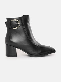 Lino Perros Women Mid-Top Buckle Detailing Block Heel Boots