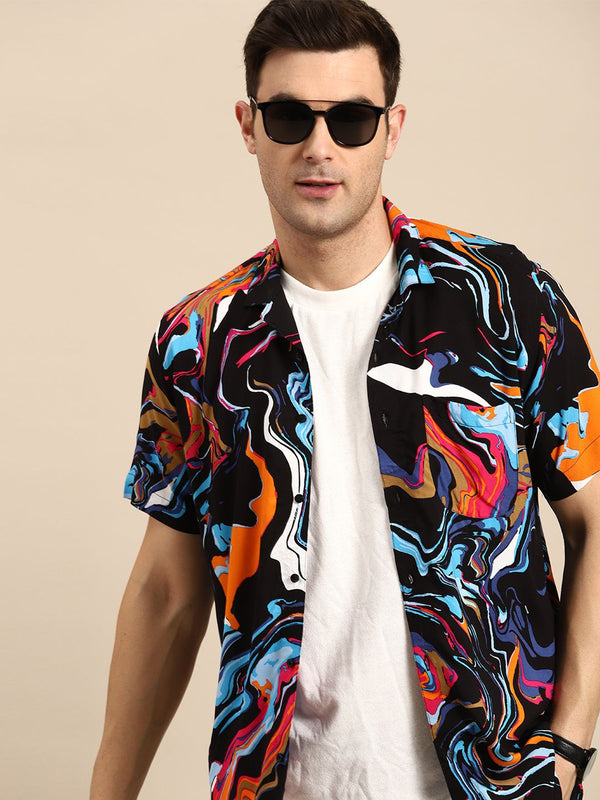 DENNISON Smart Block Printed Casual Shirt