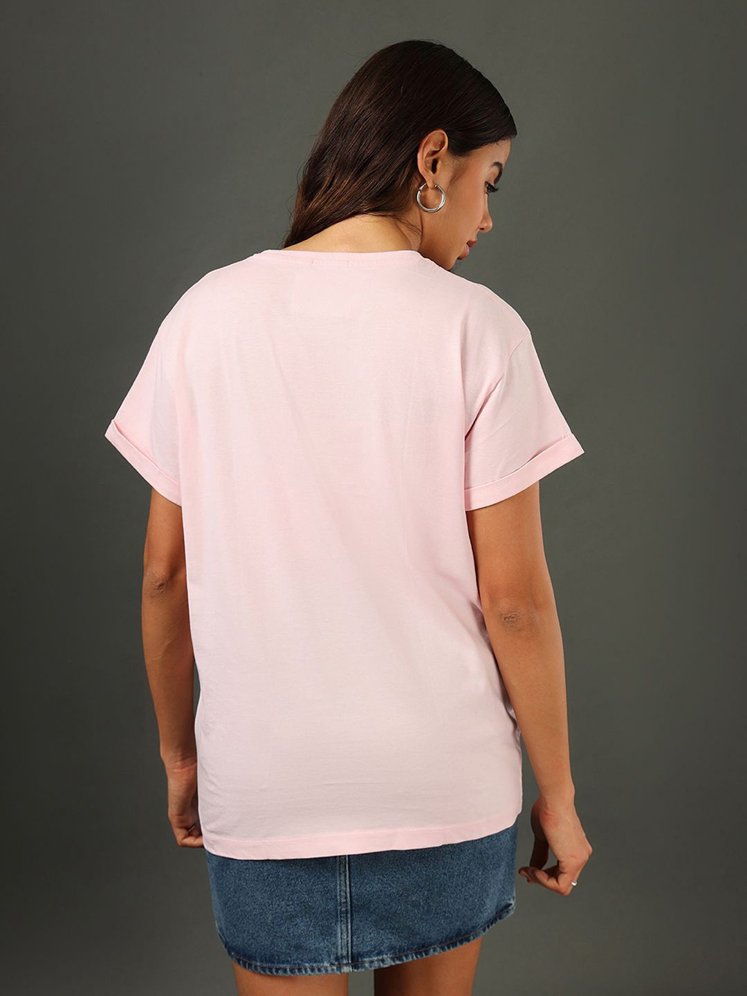 Bewakoof Women Typography Printed Round Neck Pure Cotton Relaxed Fit T-shirt