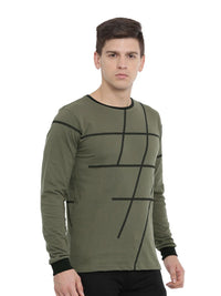 ADRO Men Abstract Printed Round Neck T-shirt