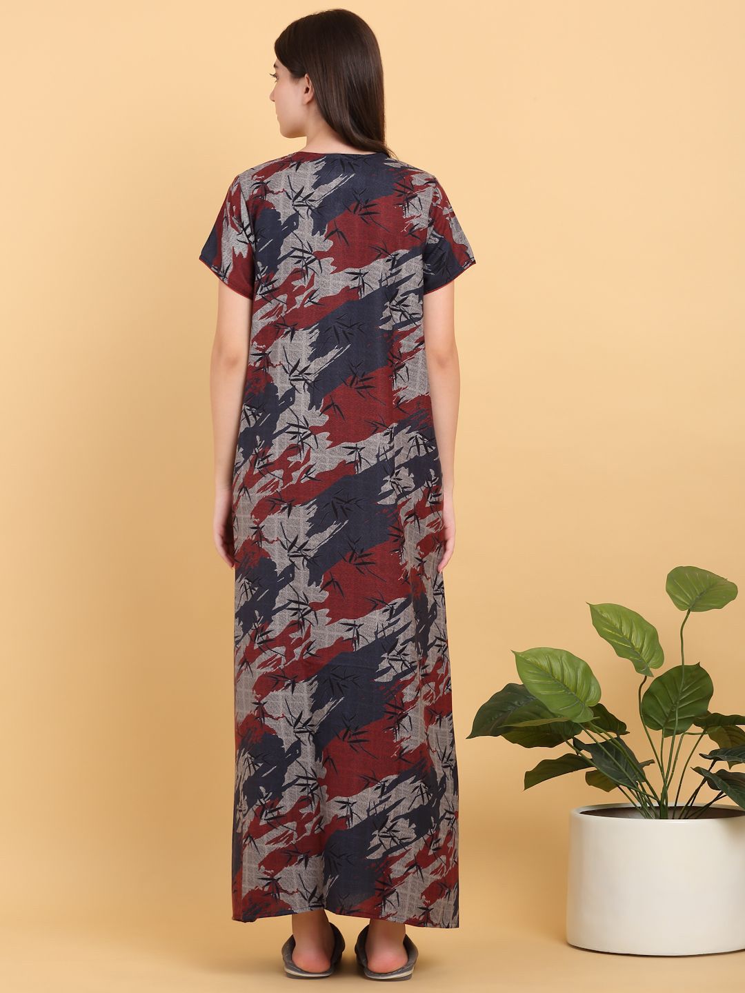 Sweet Dreams Round Neck Print Maxi Nightdress