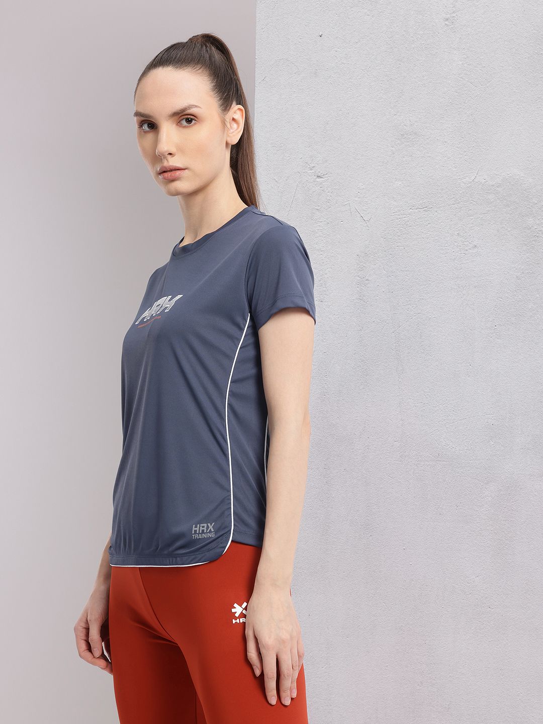 HRX by Hrithik Roshan Brand Logo Printed Rapid-Dry Training T-shirt