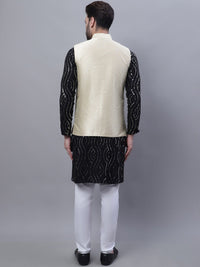 SOJANYA Embroidered Sequinned Pure Cotton Kurta and Churidar with Nehru Jacket