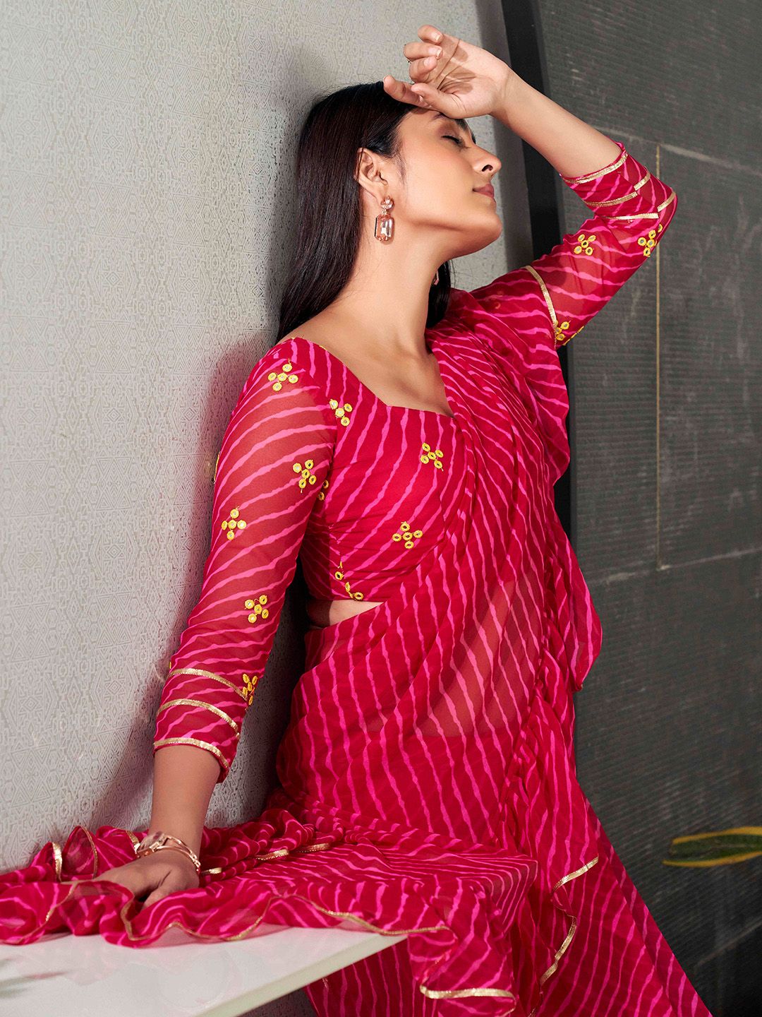 Tikhi Imli Leheriya Gotta Patti Saree