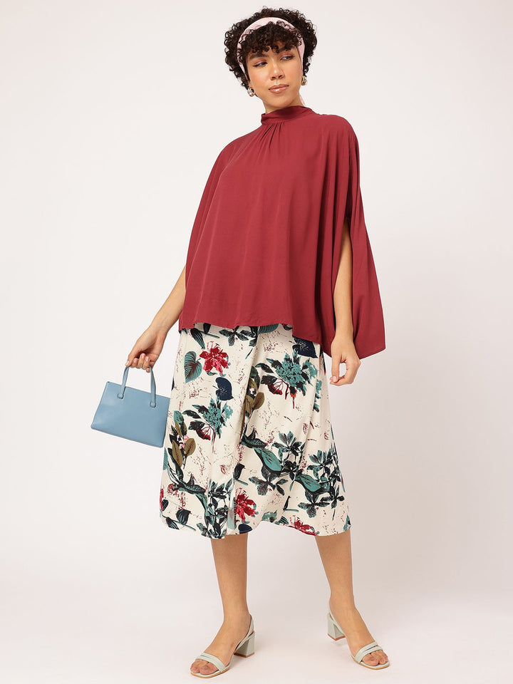 DressBerry Cuddly Couture Tie-Up Detail Cape Top