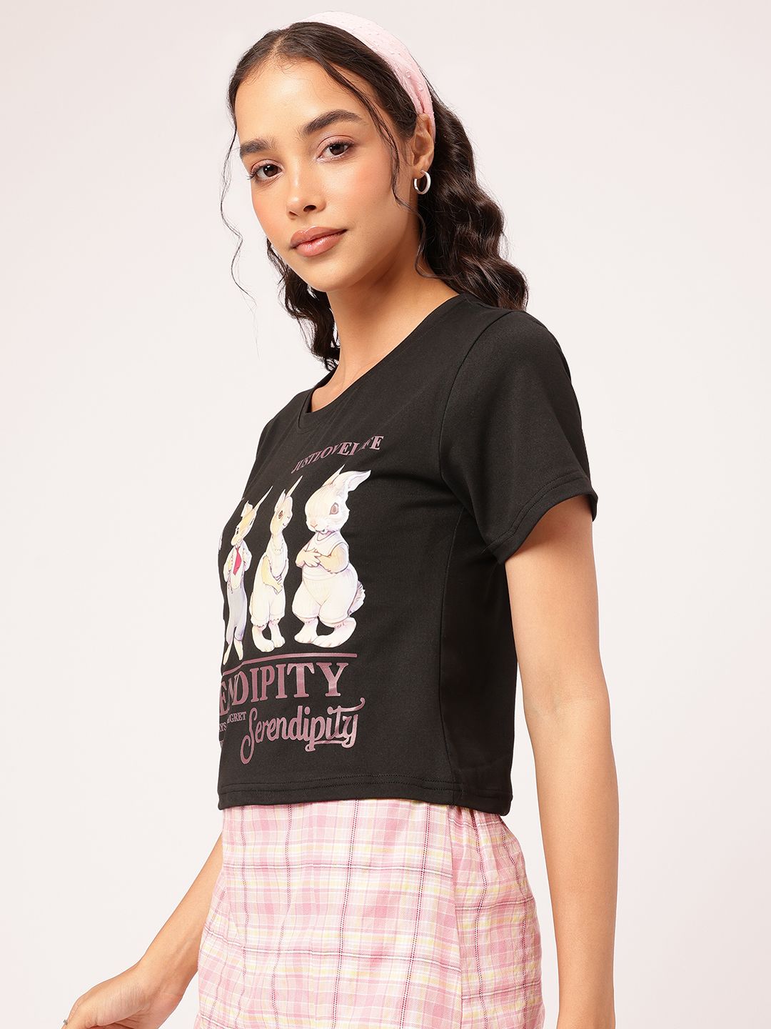 DressBerry Bunny Band Graphic Print Tee