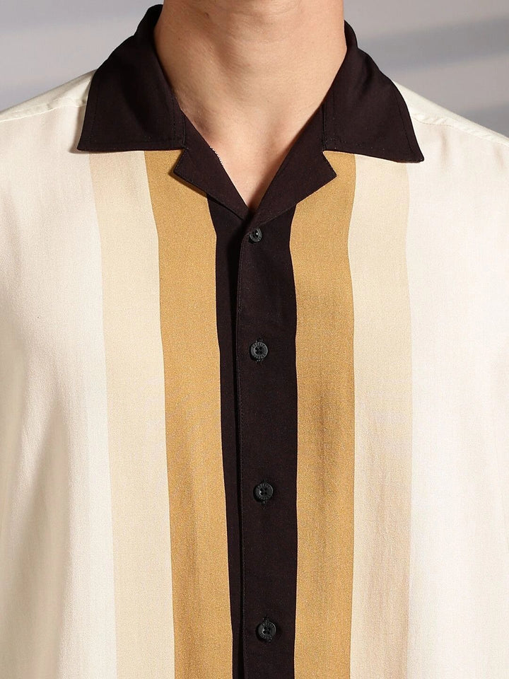 Eszett Colourblocked Polo Collar Cotton T-shirt