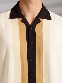 Eszett Colourblocked Polo Collar Cotton T-shirt