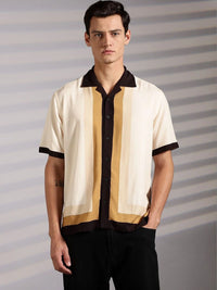 Eszett Colourblocked Polo Collar Cotton T-shirt
