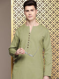 House of Pataudi Solid Cotton Linen Jashn Kurta