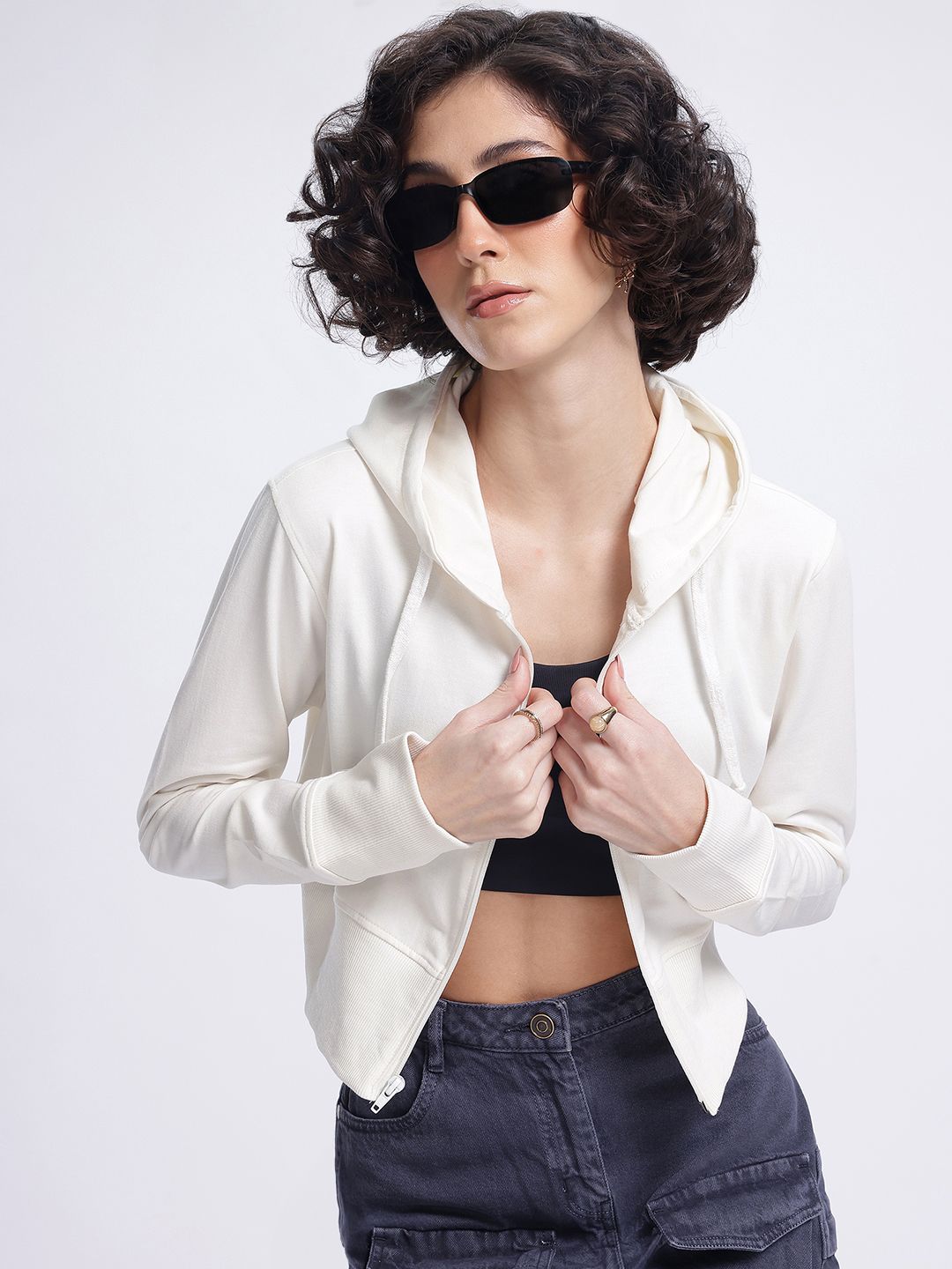 DressBerry Hooded Crop Sweatshirt