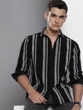 The Indian Garage Co Pure Cotton Striped Corduroy Casual Shirt
