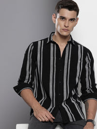The Indian Garage Co Pure Cotton Striped Corduroy Casual Shirt